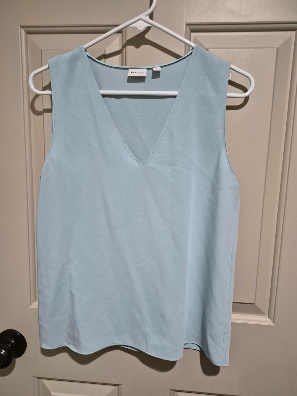 Babaton Pale Blue V-Neck Sleeveless Camisole